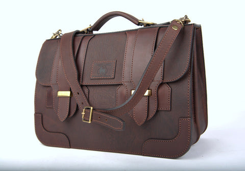Leather Briefcase Plainsman Double Latch