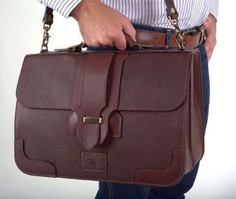 Leather Briefcase Plainsman Single Latch